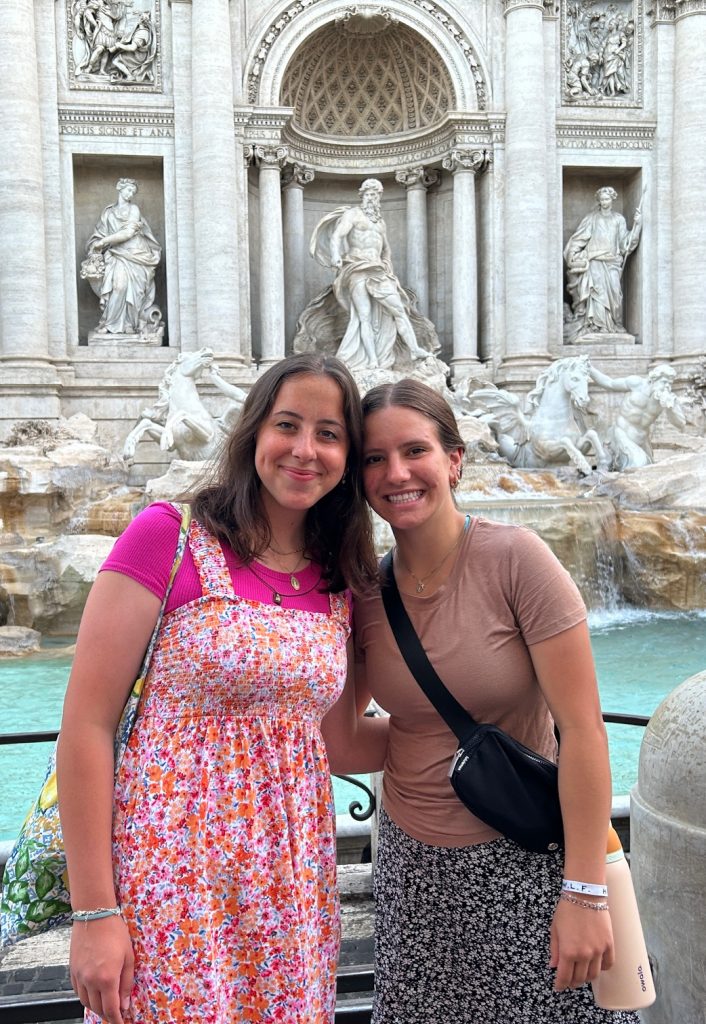 Kara and Maddie Graumann in front of the Trevi Fountain in Rome.